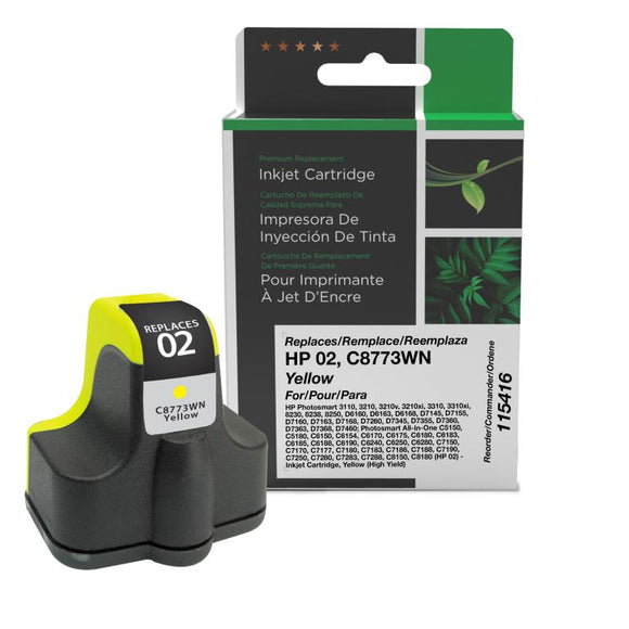 High Yield Yellow Ink Cartridge for HP 02 (C8773WN)