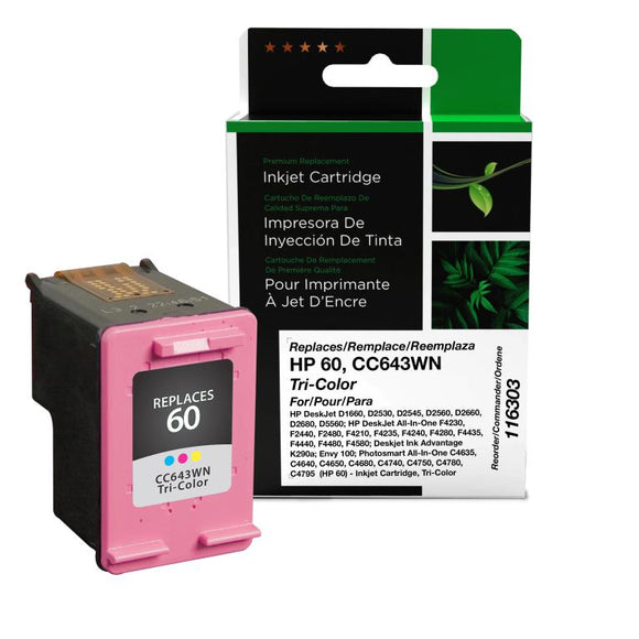 Tri-Color Ink Cartridge for HP 60 (CC643WN)