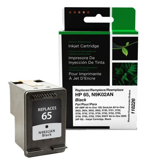 Black Ink Cartridge for HP 65 (N9K02AN)