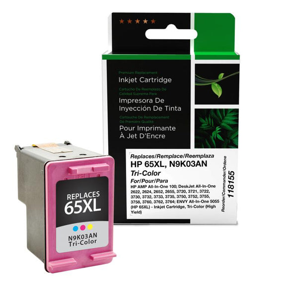 High Yield Tri-Color Ink Cartridge for HP 65XL (N9K03AN)