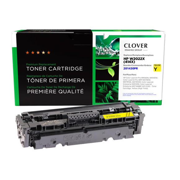 High Yield Yellow Toner Cartridge (Reused OEM Chip) for HP 414X (W2022X)