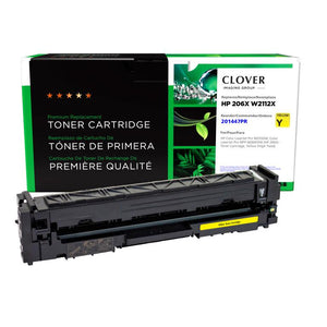 High Yield Yellow Toner Cartridge (Reused OEM Chip) for HP 206X (W2112X)